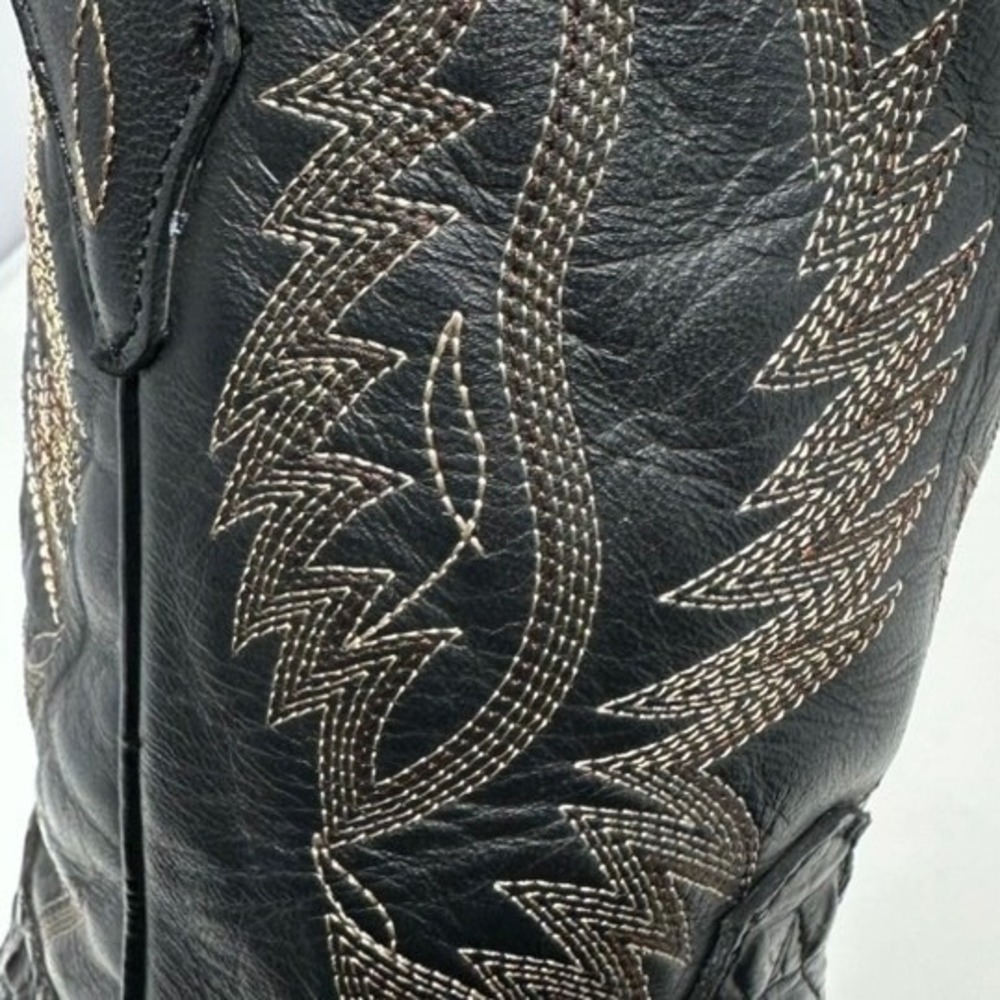 Cavenders Youth Boys Cowboy Boots 6D Black Crocodile Print Leather CV20140Y - Picture 12 of 15
